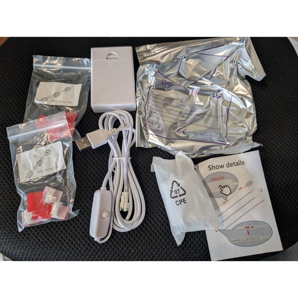 NEW Led Safe Under Cabinet Lighting Kit 5000K White Battery USB 24.6ft 6 PCS